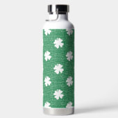 GREEN LINEN LOOK WITH WHITE IRISH SHAMROCKS TRINKFLASCHE (Rechts)
