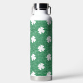 GREEN LINEN LOOK WITH WHITE IRISH SHAMROCKS TRINKFLASCHE (Vorderseite)
