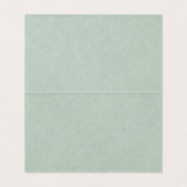 Green Linen Simple Black Script Wedding Platzkarte Visitenkarten (Innenseite Aufgefaltet)