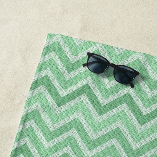 Green Linen Zigzag Strandtuch (Beispiel)