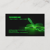 Green Lines of Creation: Pen and Book Visitenkarte (Rückseite)