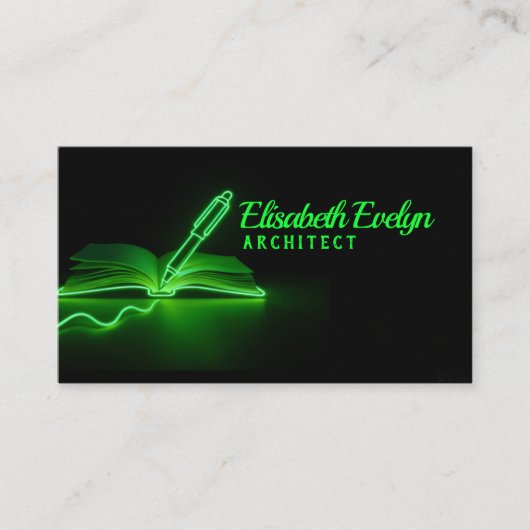 Green Lines of Creation: Pen and Book Visitenkarte (Vorderseite)