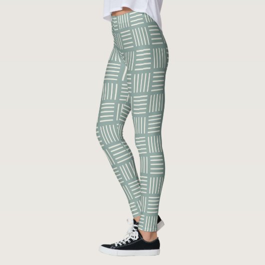 Green Lines Squared  Leggings (Links)