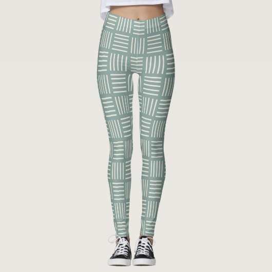 Green Lines Squared Leggings (Vorderseite)