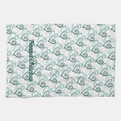 Green Linked Heart Art Custom Geschirrtuch (Horizontal)