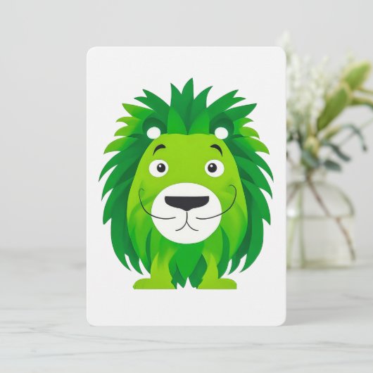 Green Lion Art Card (Stehend Vorderseite)