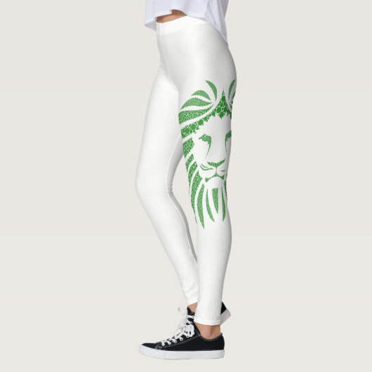 Green Lion Head auf allen farbigen Leggings (Links)