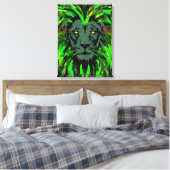 Green Lion Head gepackte Canvas Lion Face Portrait Leinwanddruck (Insitu (Schlafzimmer))