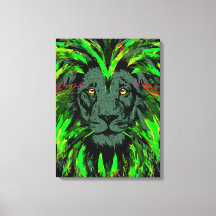 Green Lion Head gepackte Canvas Lion Face Portrait