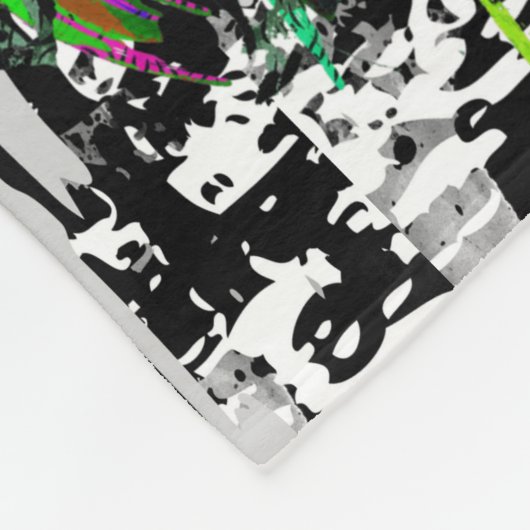 Green Lion Head - Lion Face Fleece Blanket (Ecke)