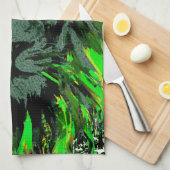 Green Lion Head - Lion Face Portrait Zeichnend Geschirrtuch (Viertel Falte)