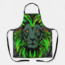 Green Lion Head - Lion Face Portrait Zeichnend Sch