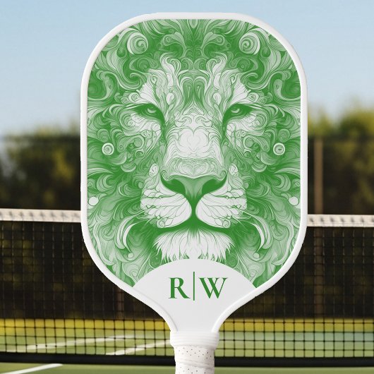Green Lion illustriert Pickleball Schläger