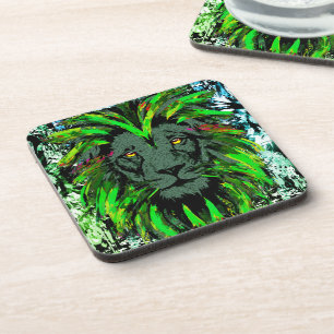 Green Lion - Lion Portrait Zeichnend - LöwenUnters Getränkeuntersetzer