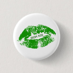 Green Lips Irish Kiss Button