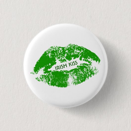 Green Lips Irish Kiss Button (Vorderseite)
