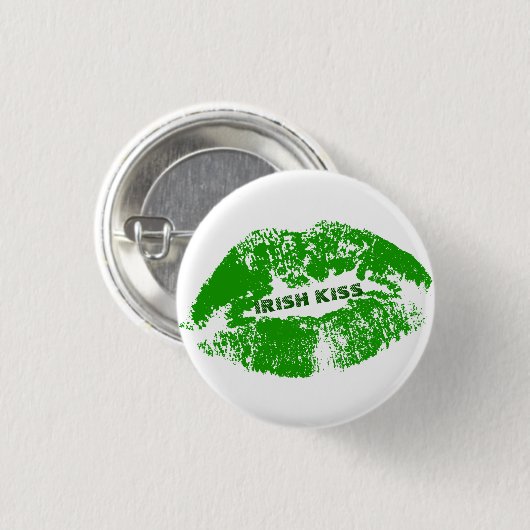 Green Lips Irish Kiss Button (Vorne & Hinten)