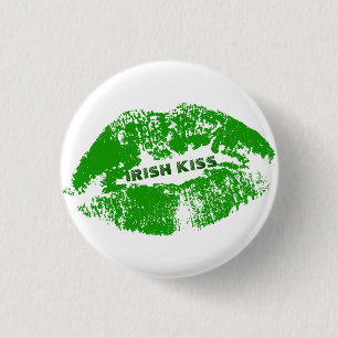 Green Lips Irish Kiss Button