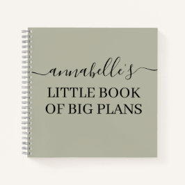 Green Little Book of Big Plans Notebook Notizblock