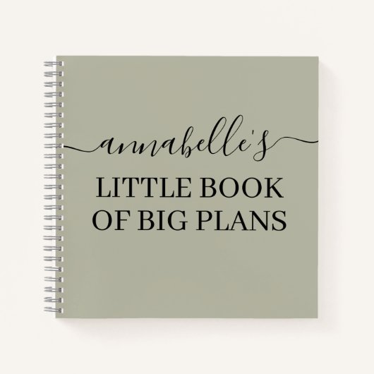 Green Little Book of Big Plans Notebook Notizblock (Vorderseite)