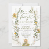 Green Little Fairy Baby Shower Einladung (Vorderseite)