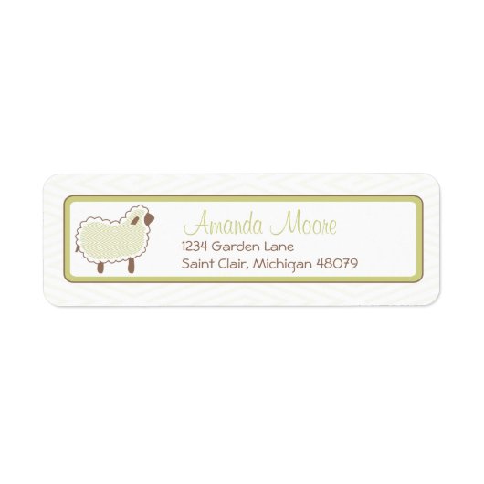 Green Little Lamb Address Label (Vorne)