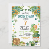 Green Little Leprechaun Boy St. Patricks Birthday Einladung (Vorderseite)
