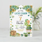 Green Little Leprechaun Boy St. Patricks Birthday Einladung (Stehend Vorderseite)