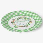 Green Little Lucky Charme Babydusche Pappteller (Schrägansicht)