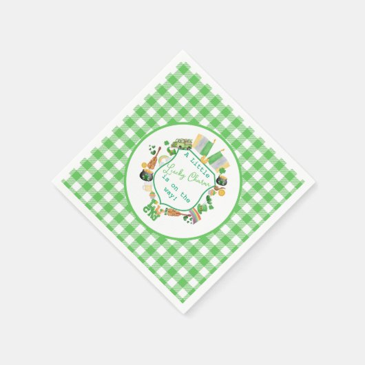 Green Little Lucky Charme Babydusche Serviette (Ecke)