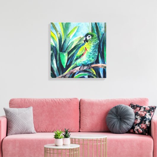 Green Little macaw Canvas Print Leinwanddruck (Insitu (Wohnzimmer))