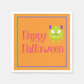 Green Little Monster Halloween Spaß Kinder Serviette (Vorderseite)