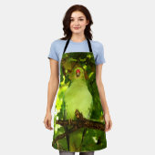 Green Little Parrot Bird Schürze (Getragen)