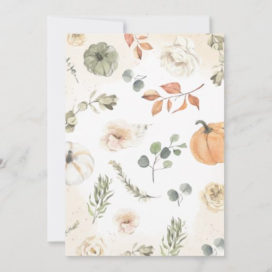 Green Little Pumpkin Baby Dusche Einladung (Rückseite)