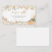 Green Little Pumpkin Baby Duwer Windel Raffle Begleitkarte (Vorne/Hinten)