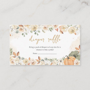 Green Little Pumpkin Baby Duwer Windel Raffle Begleitkarte