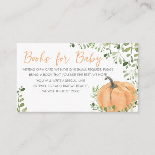 Green Little Pumpkin Baby Shower Books for Baby Begleitkarte
