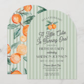 Green Little Süsse Citrus Geburtstagspartei Einladung (Vorne/Hinten)