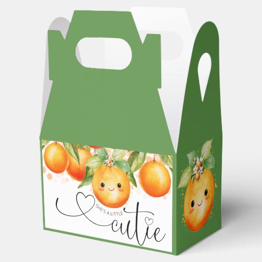 Green Little Süsse Orange Citrus Baby Dusche Geschenkschachtel (Geöffnet)