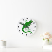 Green Lizard Design Personalised Runde Wanduhr (Zuhause)