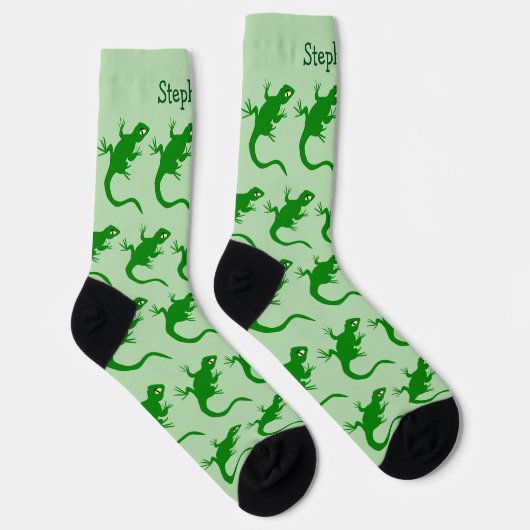 Green Lizard Design Personalised Socken (Rechts)