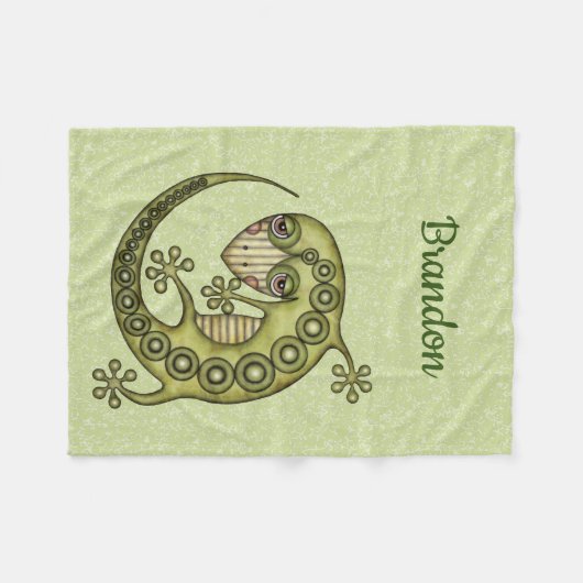 Green Lizard Fleecedecke (Vorderseite (Horizontal))