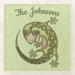 Green Lizard Glasuntersetzer