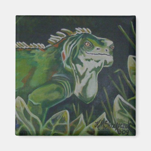 Green Lizard Iguana Magnet (Vorne)