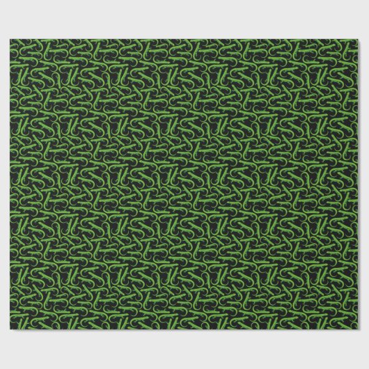 Green Lizard Pattern Geschenkpapier (Flach)