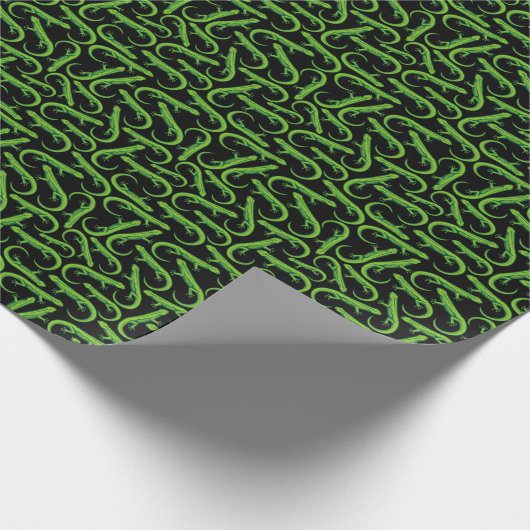 Green Lizard Pattern Geschenkpapier (Ecke)