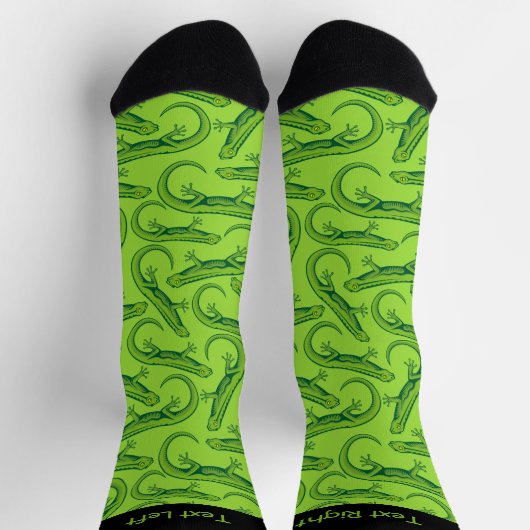 Green Lizard Pattern Socken (Oben)