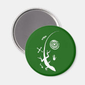 Green Lizard Petroglyph Magnet (Vorderseite/Rückseite)