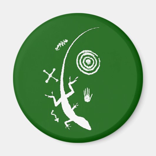 Green Lizard Petroglyph Magnet (Vorne)