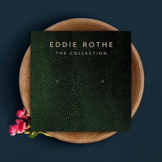 Green Lizard Skin Stuck Earring Display Card